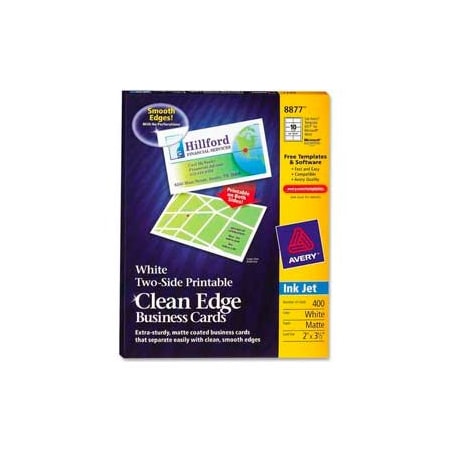 Avery Avery® Two-Side Printable Inkjet Business Card, 2" x 3-1/2